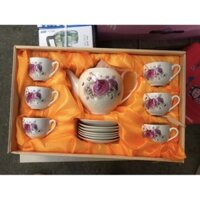 Bộ ấm chén uống trà Hoa hồng (892) 14-3