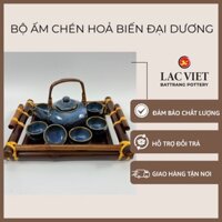 Bộ Ấm Chén Uống Trà Men Hỏa Biến Màu Đại Dương Giá Rẻ Bát Tràng