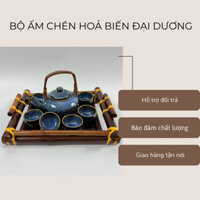 Bộ Ấm Chén Uống Trà Men Hỏa Biến Màu Đại Dương Giá Rẻ Bát Tràng