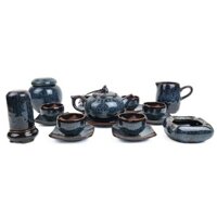 Bộ Ấm Chén Uống Trà Quả Hồng Cẩm Lai Xanh Men Hỏa Biến Gốm Sứ Bát Tràng Hoàng Dân Ceramics