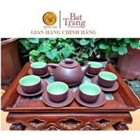 Bộ ấm chén uống trà tử sa Bát Tràng dáng chum