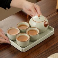 bộ ấm chén uống trà,ấm chén uống trà bộ ấm 4 chén men sứ cao cấp ST67