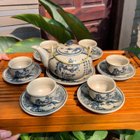 🎁Bộ Ấm Chén Uống Trà🎁Men Rạn Giả Cổ Dáng Ấm Nhật,Gốm Sứ Bát Tràng Cao Cấp