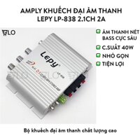 Bộ Âm Ly Mini, Amply Khuếch Đại Âm Thanh Lepy LP-838 2.1CH 2A Kèm Nguồn 12V 5A