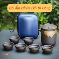 Bộ ấm trà di dộng gồm 6 chén kèm hộp nhỏ gọn tiện lợi mang đi du lịch BabyStarZin
