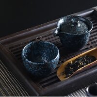 Bộ ấm trà độc ẩm SACHS TEA 1773 gốm men nhật cao cấp, sang trọng, nghệ nhân làm gốm thủ công Bát Tràng  - Xanh ngọc đậm