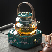 Bộ Ấm Trà, Dụng Cụ Nấu Trà Gia Dụng, Bếp Gốm Điện Tự Động, Công Suất Lớn, Ấm Đun Nước Thủy Tinh Hơi Nước Chịu Nhiệt Độ C