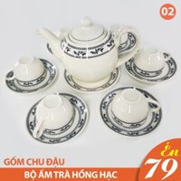 Bộ ấm trà gốm sứ Chu Đậu hoạ tiết Chim Hồng Hạc MS02 (HÀNG THANH LÝ) - Gia dụng Én 79