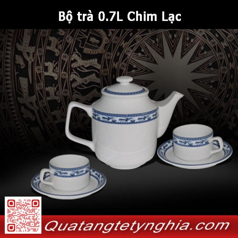 Bộ ấm trà gốm sứ Minh Long Jasmine Chim Lạc 0.7L