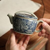 Bộ Ấm Trà kung fu Bằng Gốm Sứ Cao Cấp Màu Trắng Xanh Lam [Giảm Giá 38%] Ấm Trà Đạo Cụ Kungwa