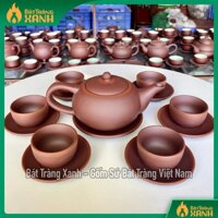 Bộ Ấm Trà Nhật Nguyệt Nguyên Mộc - NNƯT Vương Mạnh Tuấn - Ấm Chén Tử Sa Bát Tràng