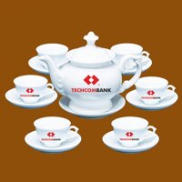 Bộ ấm trà quà tặng in logo Techcombank