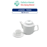 Bộ Ấm Trà Sứ thời thượng Minh Long 1.1 L - Jasmine - Trắng
