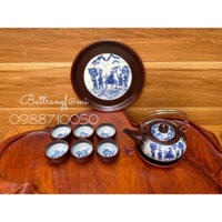 Bộ ấm trà sự tích” Vinh quy bái tổ” sứ Bát Tràng cao cấp