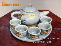 Bộ ấm trà thờ men rạn nổi bộ 5 chén