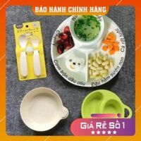 Bộ ăn dặm Nhật: 1 Khay ăn 4 ngăn Inomata ; 1 Bộ Bát chia ngăn Inomata; 1 Set thìa dĩa Nhật