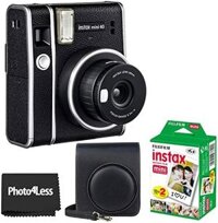 Bộ ảnh liền máy chụp Fujifilm Instax Mini 40 Màu đen + Phim liền Fujifilm Instax Mini Twin Pack (20 tờ) + Hộp đựng