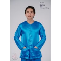 Bộ áo bà ba nam phi bóng xanh dương - Có bộ bà ba Bigsize- may sỉ bà ba toàn quốc - May bộ bà ba theo yêu cầu