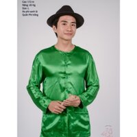 Bộ áo bà ba nam phối áo phi xanh lá + Quần phi trắng - Có bộ bà ba Bigsize