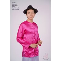 Bộ áo bà ba nam phối áo phi hồng sen + Quần phi trắng - Có bộ bà ba Bigsize