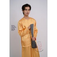 Bộ áo bà ba nam vải phi bóng vàng đồng- Có bộ bà ba Bigsize- may sỉ bà ba toàn quốc - May bộ bà ba theo yêu cầu