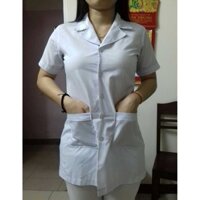 Bộ Áo Blouse Y Tá (Vạt Ngắn) Trắng Giá Sỉ Dùng Trong Bệnh Viện - Phòng Khám - Phòng Thí Nghiệm - Sinh Viên Thực Tập