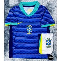 Bộ áo bóng đá đội tuyển brazil Trẻ em sân khách 2024-2025 hàng Thailand Giống thi đấu 99%