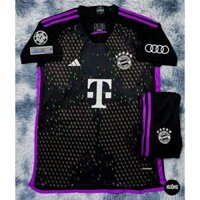 Bộ áo bóng đá sân khách Bayern Munich tím đen hàng thailand 2023-2024 Giống thi đấu