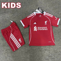 Bộ áo bóng đá trẻ em chất lượng cao sân nhà Liverpool 2025 / 26