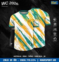 Bộ Áo Bóng Đá Tuyển Úc ( Australia ) World Cup 2026 Màu Trắng Vàng