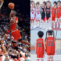 Bộ áo bóng rổ trẻ em NBA Chicago Bulls Michael Áo bóng rổ Đồng phục Size 3XS-2XL