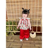 Bộ áo cánh tiên phồng bí+ quần cho bé gái 6-24kg