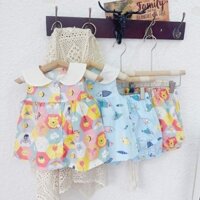 Bộ áo cổ sen ba lỗ quần đùi mát mẻ cho bé mùa hè