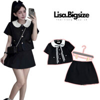 Bộ áo cổ sen và chân váy chữ A Lisa.Bigsize dành cho nữ 55-90kg Top Women