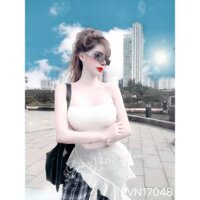 Bộ áo cúp bèo dài quần sọc suông