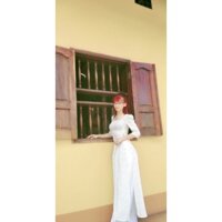 Bộ áo dài chấm bi tay phồng Size S