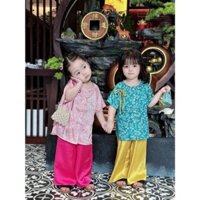 Bộ áo dài cô ba sài gòn kèm khăn xinh cho bé gái