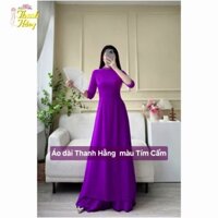 Bộ áo dài Lụa Mỹ đính đá kết hợp Quần Váy màu Tím, Hồng - Áo dài Thanh Hằng AD