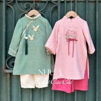 Bộ áo dài tết Như Ý TẶNG KÈM MẤN xinh xắn dễ thương áo dài cho mẹ và bé