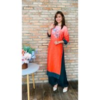 BỘ ÁO DÀI TRUNG NIÊN MÀU ĐỎ SANG TRỌNG