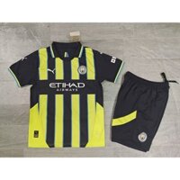 Bộ áo đấu trẻ em 2425 Manchester City sân khách áo đấu bóng đá trẻ em