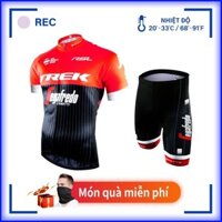Bộ áo đi xe đạp TREK Bộ quần áo xe đạp leo núi thoáng khí cho nam, Bộ dụng cụ đi xe đạp thể thao ngắn tay Quần Short áo sơ mi xe đạp, Bộ đồng phục xe đạp 9D GEL PAD Rock