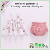Bộ Áo Hai Dây Quần Chip Đùi Bé Gái, Thời Trang Hè Bé Gái Cao Cấp