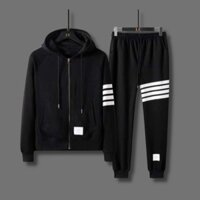 Bộ áo Khoác Khoá Kéo Thom Browne Thêu Sọc Tay_ Áo Khoác Hoodie Zip Chất Liệu Nỉ Da Cá Dày Xịn Siêu Hót Hít Mẫu New 2025,
