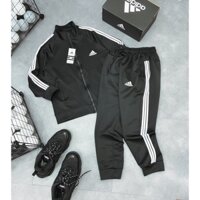 BỘ ÁO KHOÁC THỂ THAO, BỘ KHOÁC NỈ NAM 3 SỌC TRẮNG