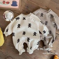 Bộ Áo Liền Quần Bằng Lông Cừu Dày Giữ Nhiệt Mùa Đông Cho Bé 0-2 Tuổi