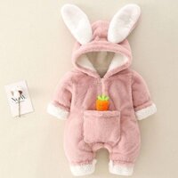 Bộ Áo Liền Quần Bằng Lông Cừu Dày Giữ Ấm Mùa Đông Phong Cách Mới Cho Bé Trai Bé Gái