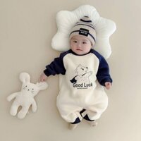 Bộ Áo Liền Quần Bằng Lông Cừu Dày Dặn Giữ Ấm Mùa Đông Dễ Thương Cho Bé 8 Tháng Tuổi