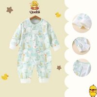 Bộ áo liền quần cho bé B21, bộ bodysuit dài tay chất cotton giữ ấm mùa đông cho bé