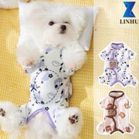 Bộ áo liền quần cho chó LINHU Bộ đồ ngủ chống lạnh cho thú cưng mềm mại cho chó con